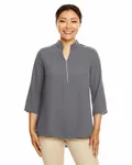 Devon & Jones Ladies' Perfect Fit 3/4-Ärmel Tunika aus Krepp Graphit
