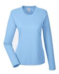 UltraClub Ladies' Cool & Dry Performance Long-Sleeve Top Columbia Blue