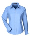 Harriton Ladies' Long-Sleeve Oxford with Stain-Release Light Blue
