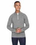 J America Adult Triblend Fleece Quarter-Zip Smoke Triblend