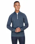 J America Adult Triblend Fleece Quarter-Zip True Navy Trblnd