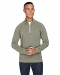 J America Adult Triblend Fleece Quarter-Zip Olive Triblend