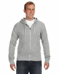 J America Triblend Fleece-Kapuzensweatshirt für Erwachsene mit durchgehendem Reißverschluss Grau Triblend