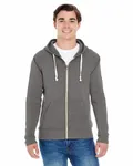 J America Triblend Fleece-Kapuzensweatshirt für Erwachsene mit durchgehendem Reißverschluss Smoke Triblend