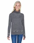 J America Ladies' Zen Fleece Cowl Neck Dark Smoke