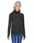 J America Ladies' Zen Fleece Cowl Neck Twisted Black