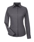 Devon & Jones CrownLux Performance Damenhemd Tonal Mini Check Kohlenstoff