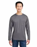 Harriton Unisex Charge Snag and Soil Protect Long-Sleeve T-Shirt Dark Charcoal