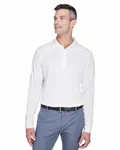Harriton Herren Advantage Snag Protection Plus Langarm-Polo für taktische Zwecke WEISS