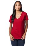 Hanes - t-shirt à col en V perfect-T pour dames Rouge foncé