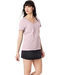 Hanes - t-shirt à col en V perfect-T pour dames Rose pâle