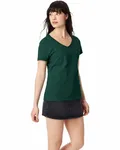 Hanes - t-shirt à col en V perfect-T pour dames Forêt profonde