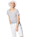 Hanes - t-shirt à col en V perfect-T pour dames Acier léger