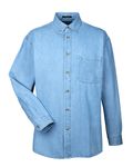 UltraClub Men's Cypress Denim withPocket Light Blue