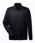 CORE365 Pinnacle Performance Langarm-Piqu Polo für Erwachsene mit Tasche SCHWARZ