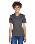 Team 365 - T-shirt de performance Sonic Heather pour dames Gris foncé chiné