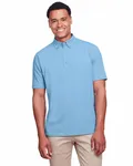 UltraClub Herren Lakeshore Stretch Cotton Performance Polo Columbia Blau