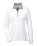 UltraClub Donna Cool & Dry Sport Quarter-Zip Pullover BIANCO