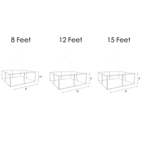Three black-outline, trade show display counters are depicted from different angles, suggesting modularity and flexibility in design for event environments.