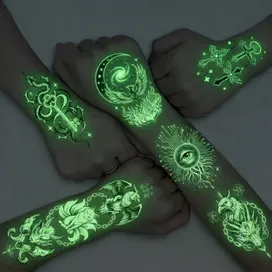 Glow Tattoos with Colorful Imprint - Custom Pro Prints