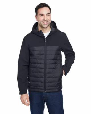 Men's Pinnacle Puffer Body Softshell Hooded Jacket - Stealth Promo Co