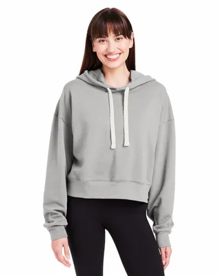 Ladies' Vintage Oversized Cropped Hooded Sweatshirt - Stealth Promo Co