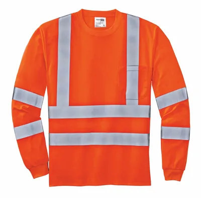 CornerStone - ANSI 107 Class 3 Long Sleeve Snag-Resistant Reflective T-Shirt. CS409 - Stealth Promo Co