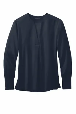 Brooks Brothers Women's Open-Neck Satin Blouse BB18009 - Stealth Promo Co