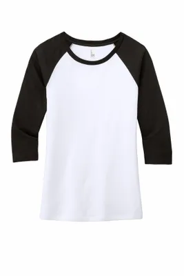District Women's Perfect Tri 3/4-Sleeve Raglan. DM136L - Stealth Promo Co