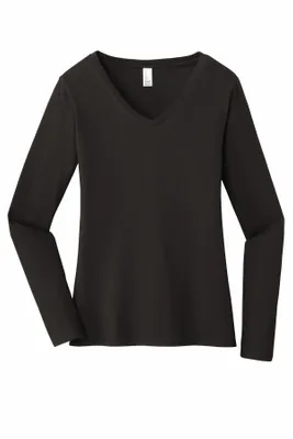 District Women's Very Important Tee Long Sleeve V-Neck. DT6201 - Stealth Promo Co