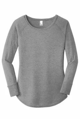 District Women's Perfect Tri Long Sleeve Tunic Tee. DT132L - Stealth Promo Co