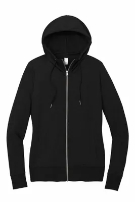 District Women's Featherweight French Terry Full-Zip Hoodie DT673 - Stealth Promo Co