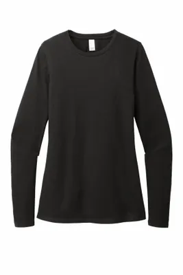 District Women's Perfect Blend CVC Long Sleeve Tee DT110 - Stealth Promo Co