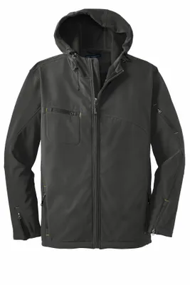 Port Authority Textured Hooded Soft Shell Jacket. J706 - Stealth Promo Co