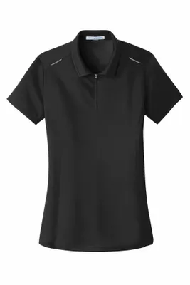 Port Authority Women's Pinpoint Mesh Zip Polo. L580 - Stealth Promo Co