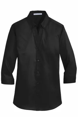 Port Authority Women's 3/4-Sleeve SuperPro Twill Shirt. L665 - Stealth Promo Co
