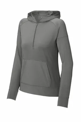 Sport-Tek Women's Sport-Wick Stretch 1/2-Zip Hoodie LST856 - Stealth Promo Co