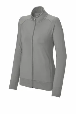 Sport-Tek Women's Sport-Wick Stretch Full-Zip Cadet Jacket LST857 - Stealth Promo Co