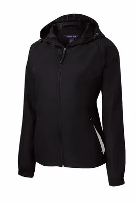 Sport-Tek Women's Colorblock Hooded Raglan Jacket. LST76 - Stealth Promo Co