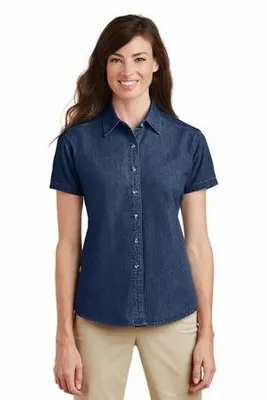 Port & Company Women's Short Sleeve Value Denim Shirt. LSP11 - Stealth Promo Co