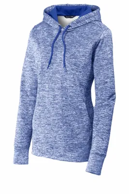 Sport-Tek Women's PosiCharge Electric Heather Fleece Hooded Pullover. LST225 - Stealth Promo Co
