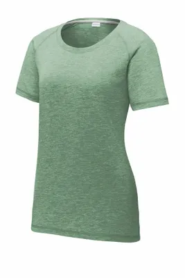 Sport-Tek Women's PosiCharge Tri-Blend Wicking Scoop Neck Raglan Tee. LST400 - Stealth Promo Co