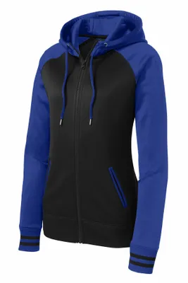 Sport-Tek Women's Sport-Wick Varsity Fleece Full-Zip Hooded Jacket. LST236 - Stealth Promo Co