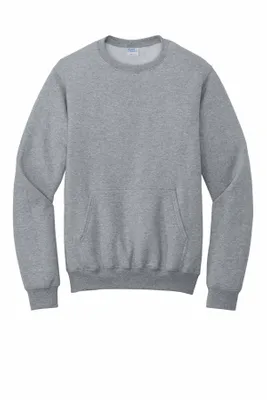 Port & Company Core Fleece Crewneck Pocket Sweatshirt PC78PKT - Stealth Promo Co