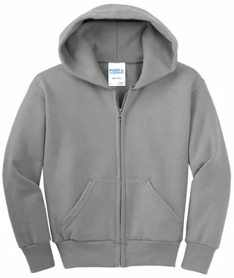 Port & Company - Youth Core Fleece Full-Zip Hooded Sweatshirt. PC90YZH - Stealth Promo Co