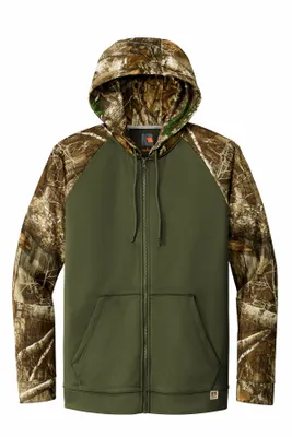 Russell Outdoors Realtree Performance Colorblock Full-Zip Hoodie RU452 - Stealth Promo Co