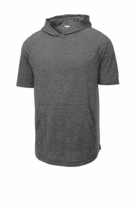 Sport-Tek PosiCharge Tri-Blend Wicking Short Sleeve Hoodie. ST404 - Stealth Promo Co