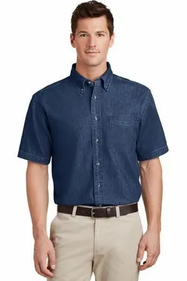 Port & Company - Short Sleeve Value Denim Shirt. SP11 - Stealth Promo Co