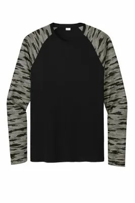 Sport-Tek Drift Camo Colorblock Long Sleeve Tee ST376LS - Stealth Promo Co