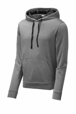 Sport-Tek PosiCharge Sport-Wick Heather Fleece Hooded Pullover. ST264 - Stealth Promo Co
